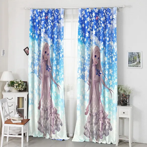 Home Decoration Anohana Anime Honma Meiko 120*200CM Milk Fiber Fabric Window Curtain #40820