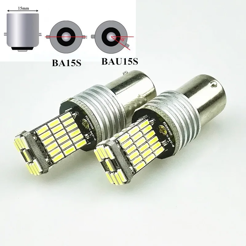 Hoping super bright 2X 1156 BA15S P21W BAU15S PY21W 4014 45SMD auto