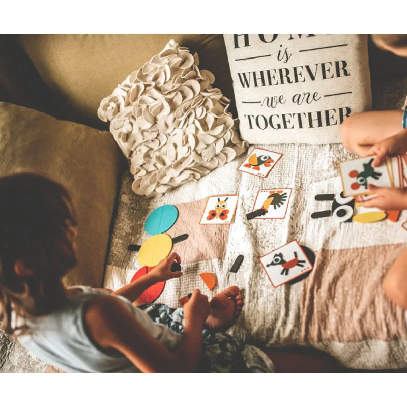 Colorful Wooden Toys Tangram Brain Teaser Puzzle Toys Tetris Game Preschool Magination Intellectual Educational Toys Kid Gift