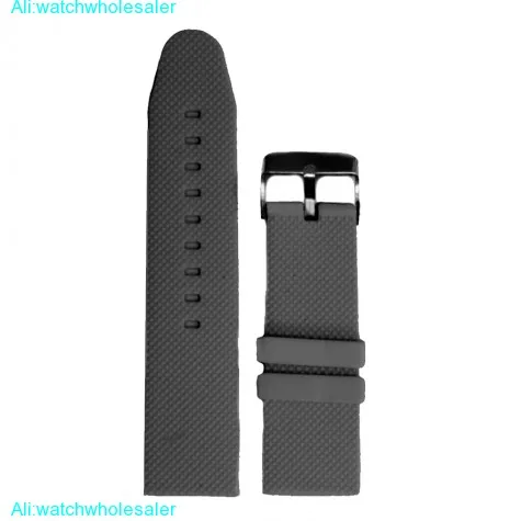 26mm Dark Grey Color Silicone Jelly Rubber Unisex Watch Band Straps WB1062A26JB