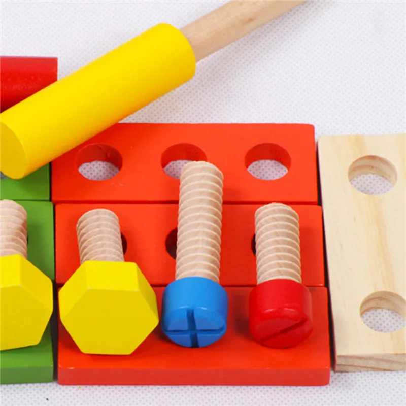 Мультифункциональный Деревянный инструмент ролевые игры игрушки Строительство техническое обслуживание гайка комбинация обучающая