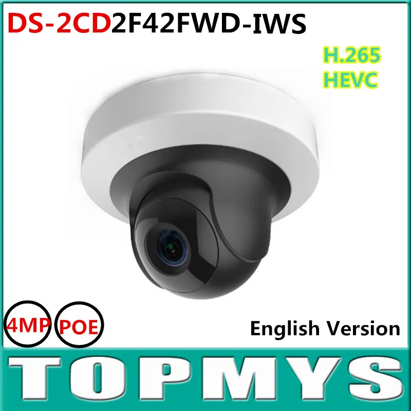 4MP WDR Mini PT Network Camera DS 2CD2F42FWD IS1080P POE IP Camera Bulid in SD card