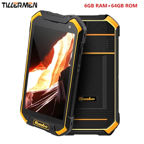 Original Runbo Plus Ip67 Rugged Waterproof Phone Tough 6GB RAM Smartphone Android 7 0 Octa Core 16MP 64GB ROM LTE