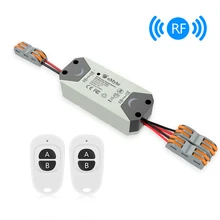 eMylo Wireless Relay Switch DC 12V 2 Channel RF Relay Module 5-24V 433Mhz Remote Control Switch with Two Transmitters dc 24v smart rf wireless remote control light switch 433mhz inching push cover metal transmitter 2x 1 channel relay