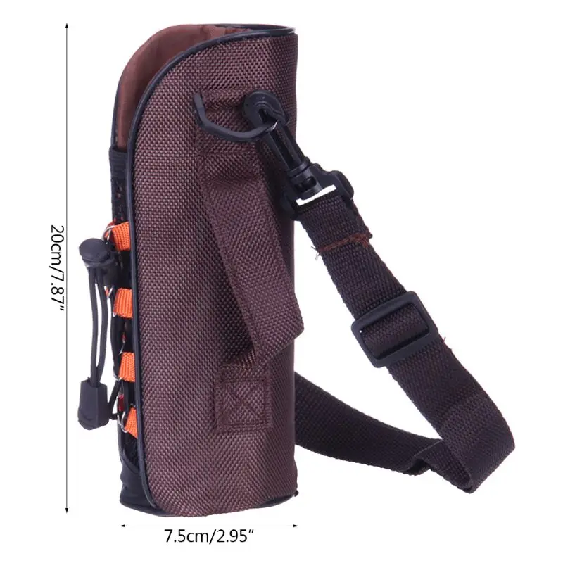 Water Bottle Carrier Heat Insulated Cover Bag Case Pouch Holder With Shoulder Strap Outdoor Tool 20x7.5cm