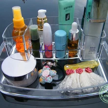 Популярный органайзер для макияжа, коробка для хранения, корзина шеф-повара, Настольные Офисные принадлежности, канцелярские украшения, прозрачный кристалл