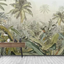 Beibehang стильный средневековый ручная роспись растение из тропического леса банановый лист ТВ фон стены гостиной настенные обои