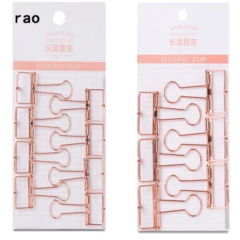 

Luxury rose gold hollowed out design binder clip for office school paper organizer stationery supply decorative metal clips