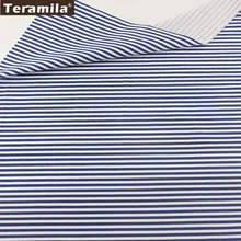 Домашний текстиль темно-синяя полоска дизайн хлопок ткань TERAMILA саржа жир четверть материал простыня Tecido лоскутное шитье