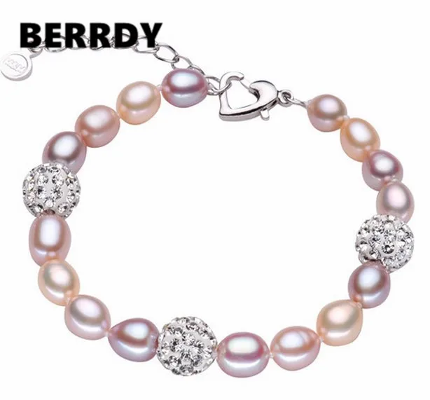 

REAL PEARL Fashion Cultured Freshwater Pearl Bracelet Natural Pearl Jewelry for Women's Gift