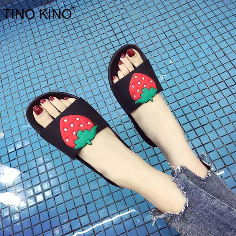 

TINO KINO New Women Flat Fruit Summer Slippers Ladies Cute Fashion Flip Flops Female Plus Size Comfort Casual Couple Shoes