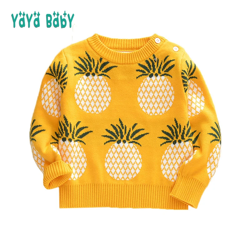 1 2 3 4 5 6 7 Year Kids Sweater 2018 New Casual Children Sweaters for Girls Boys Pineapple Pattern Cute Toddlers Clothing |