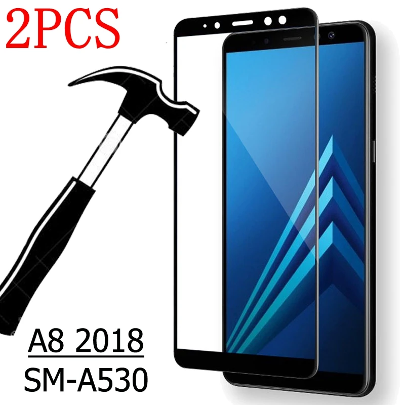 Закаленное стекло с полным покрытием для Samsung Galaxy A8 2018 2 шт. | Мобильные телефоны и