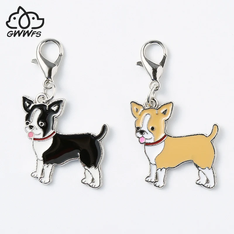

2pcs/lot Chihuahua lucky Cat Dogs Pet Pendant Pet Dog Tag Necklace Pendants Dog Keyring Jewelry Bag Diy charm Best friend gift