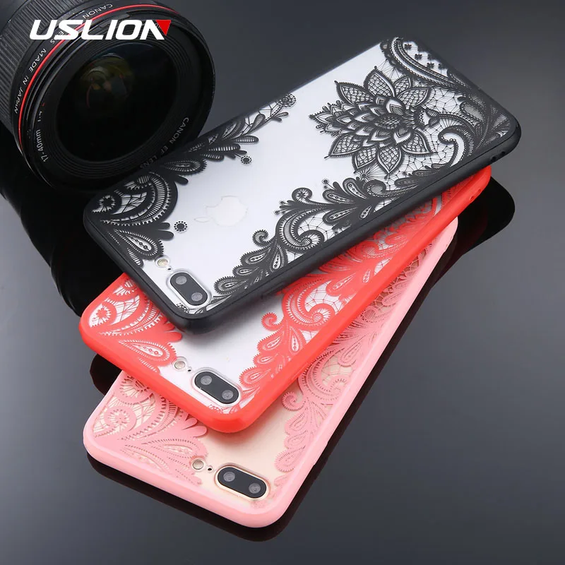 USLION Phone Case For iPhone X XS Max XR Mandala Lace