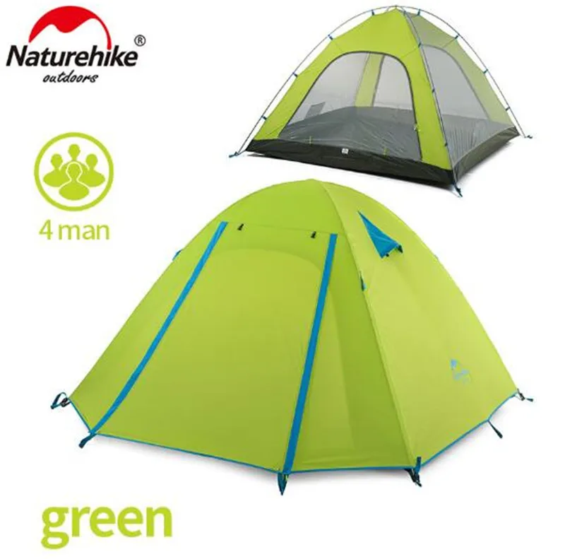 

NatureHike 3-4 Person Tent New Arrived Double Layer Outdoor Camping Hike Travel Tent Aluminum Pole Camping Tents