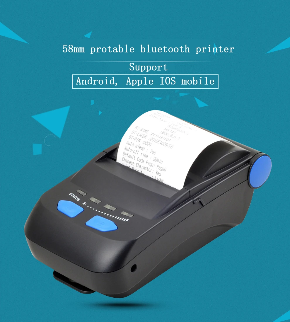 Xprinter 58 мм Мини bluetooth Термальный чековый принтер Карманный Портативный чековый USB беспроводной для windows Android IOS