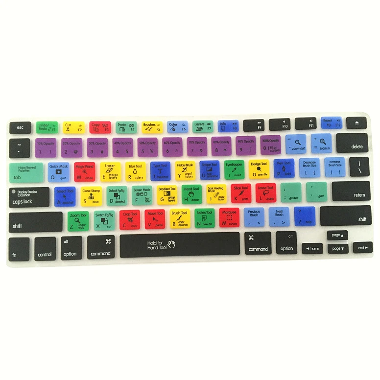 For Adobe Photoshop Illustrator Keyboard Shortcut Design Functional Silicone Cover For Macbook Pro Air 13 15 17 Protector Stic For Macbook Pro For Macbooksilicone Macbook Cover Aliexpress