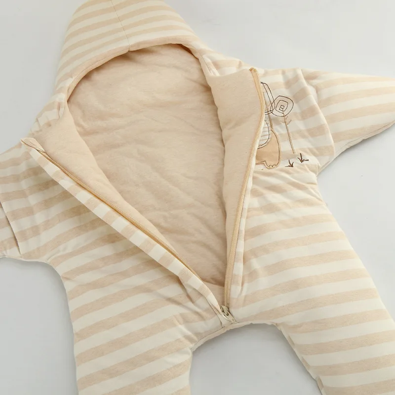 Natural Cotton Star Baby Sleeping Bag Winter Baby Sleep Sack Warm Baby Blanket Swaddle Sleeping