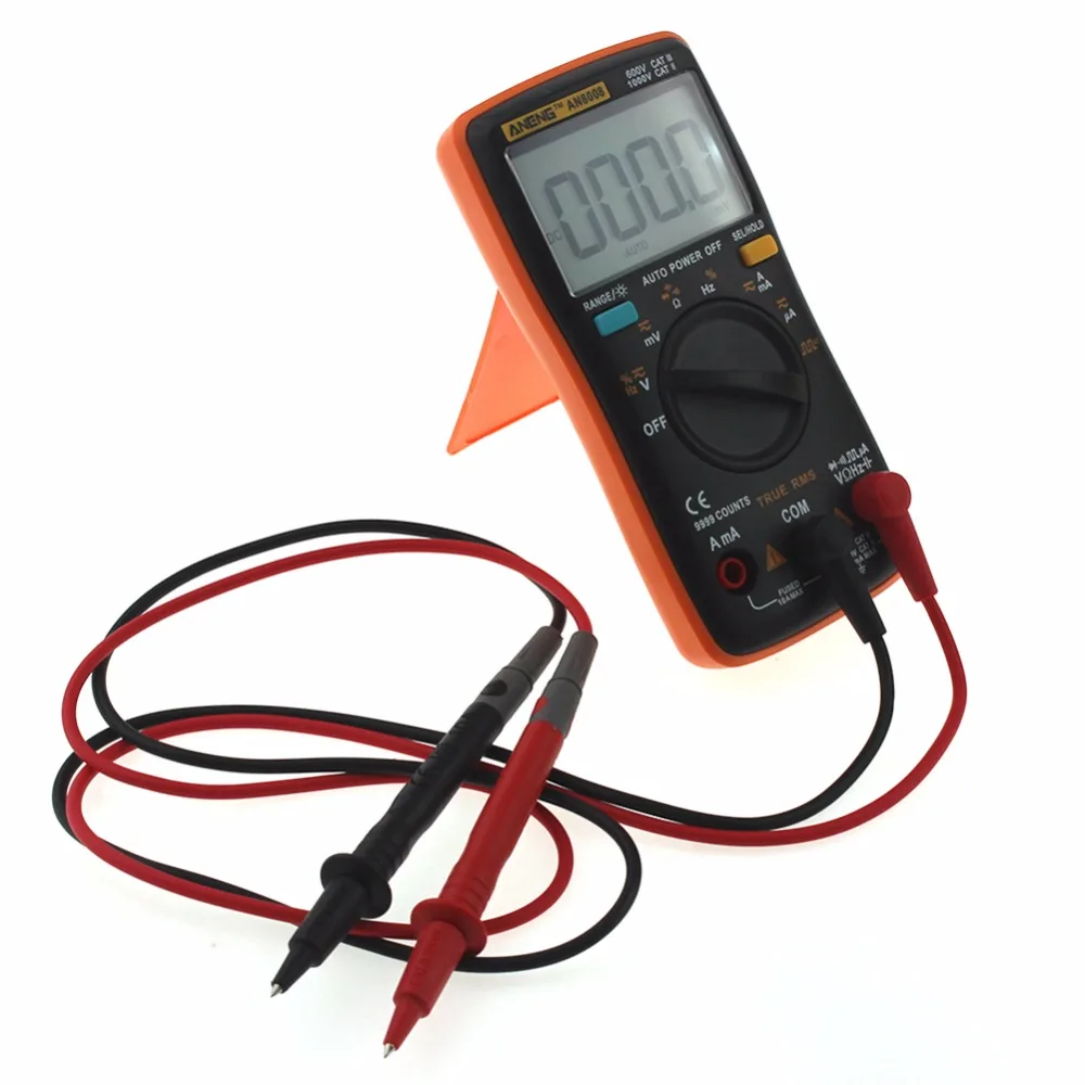 Goede AN8008 AN8009 Auto Range Digitale Multimeter 9999 telt AC DC Amperemeter Voltmeter Ohm Transistor Power multi meter Test