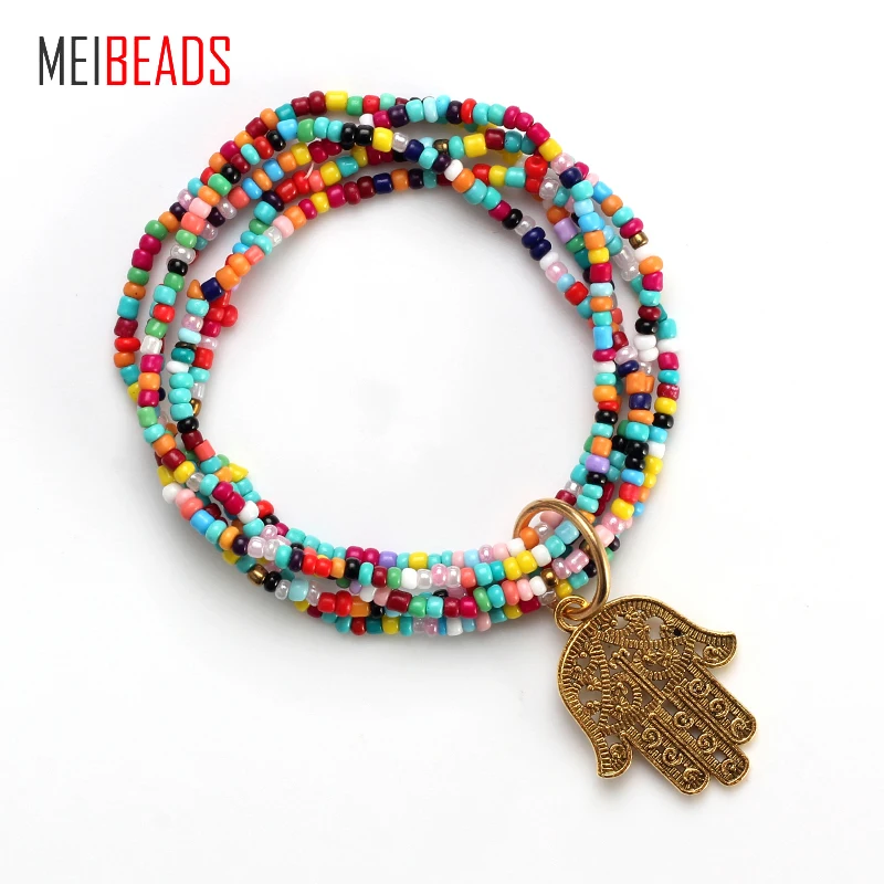 MEIBEADS винтажные цветные пластмассовые бусины сплав ручная подвеска браслет и для