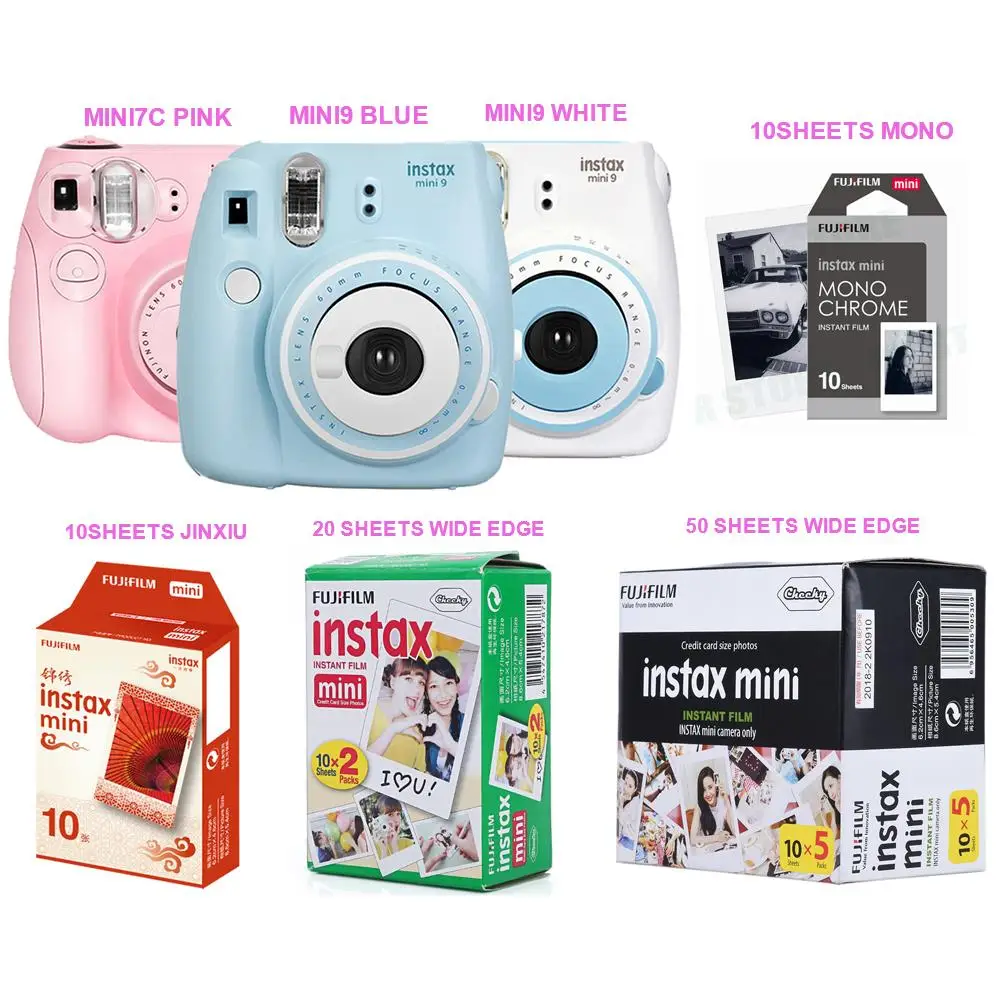 Fujifilm Instax Mini 9 Film white 3 inch 10 20 30 40 50 60 100 Sheets For Polaroid FUJI Instant Photo Camera Mini 9 8 7s 70 90