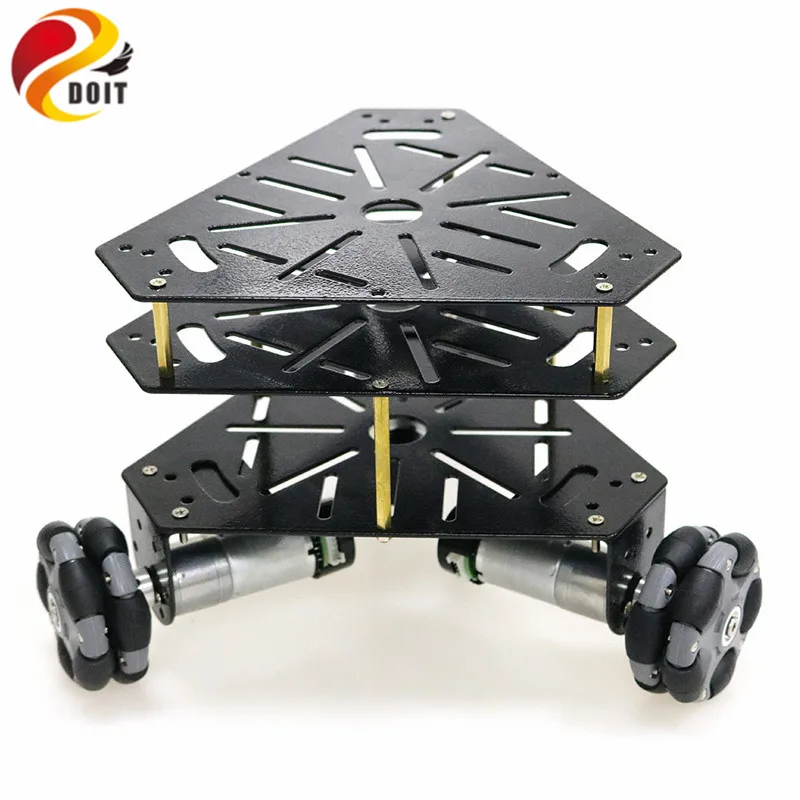 3WD Omni Wheels Robot Car Chassis Stain Steel Frame with 3pcs DC 9V motor for DIY Toy Car Omni Robot Competition