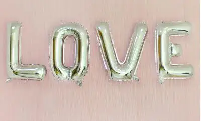 Love Letter Balloons 40 Inch Giant Jumbo Balloons Gold Silver Aluminium Foil Ballon For Wedding Engagement Valentine's Day Decor - Цвет: 32 inch Silver LOVE