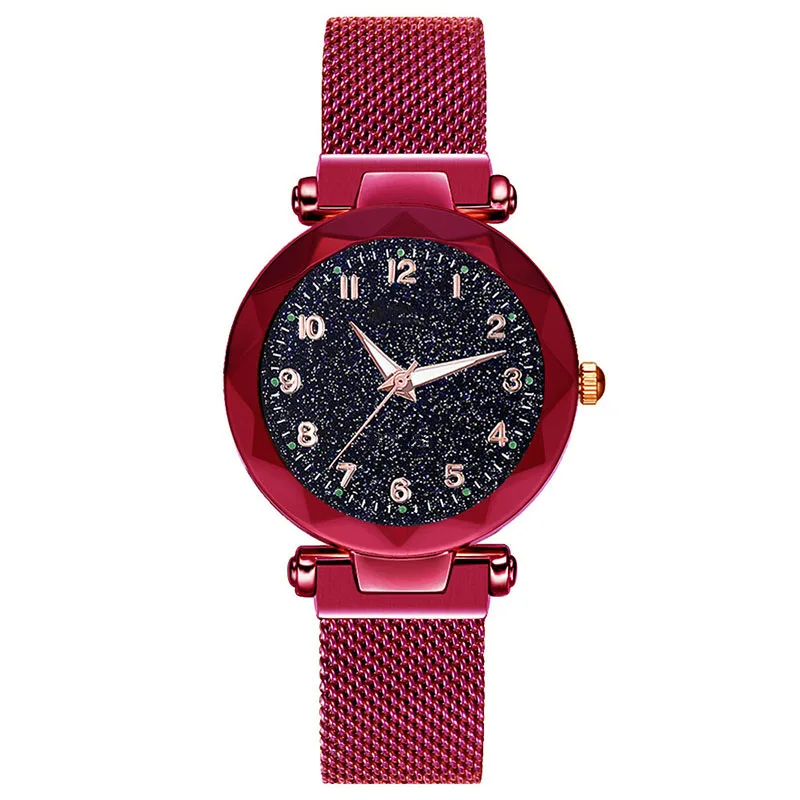 Женские часы Женские Роскошные брендовые модные хрустальные женские часы кварцевые женские наручные часы для женщин наручные часы - Цвет: Красный