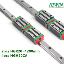 2 шт. HIWIN HGR20-1200 мм линейная направляющая+ 4 шт. HGH20CA узкоблочные каретки подшипники для ЧПУ