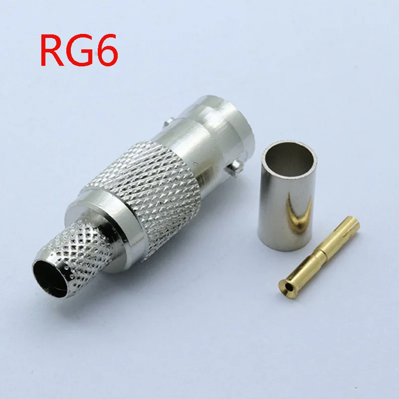 3 шт. BNC Женский обжимный разъем Новый прямой для RG58 RG59 RG6 РЧ коаксиального