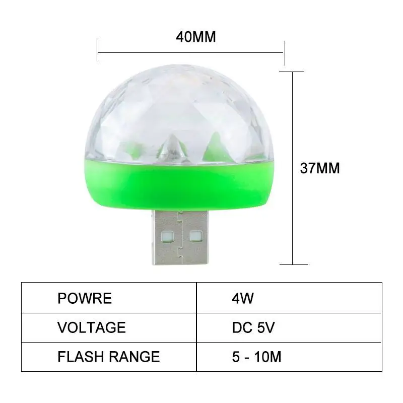 4 Вт USB лазерный свет мини RGB LED диско шар форма сценический эффект удобный для
