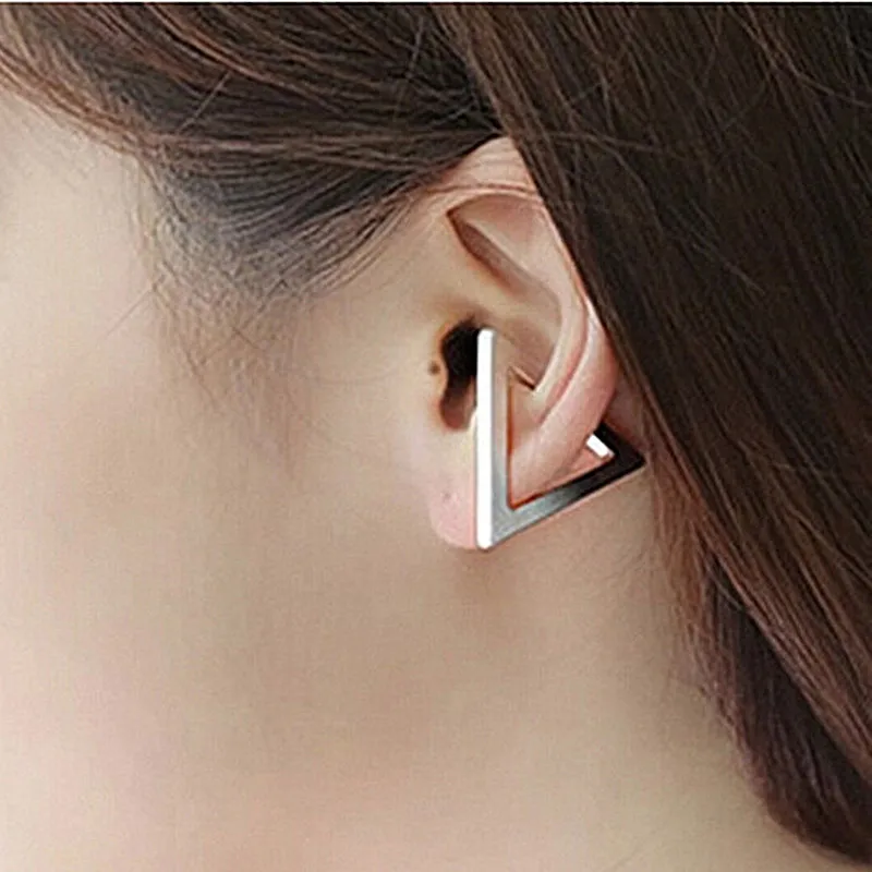 EC632 Brincos 2018 Perlas Pendientes Earing Bijoux треугольные Клипсы Серьги-манжеты для женщин