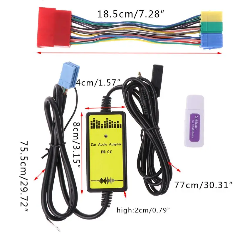 Interface de Rádio Dentro para Audi Carro Player Changer Usb sd Aux a2 a4 a6 s6 a8 s8 Mp3 cd Mod. 355441 16 MP3 Players automotivos