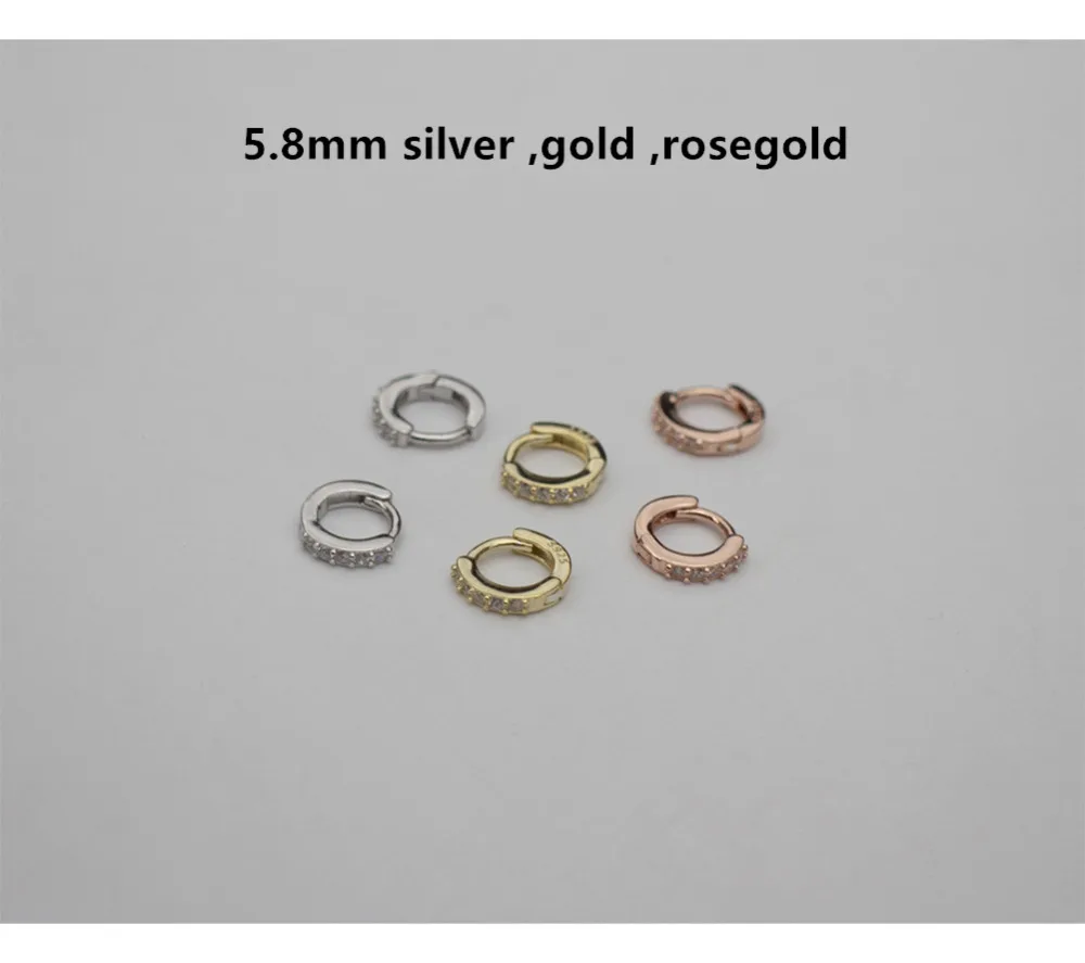 Серьги из серебра 925 пробы модные маленькие циркониевые серьги ушное кольцо с