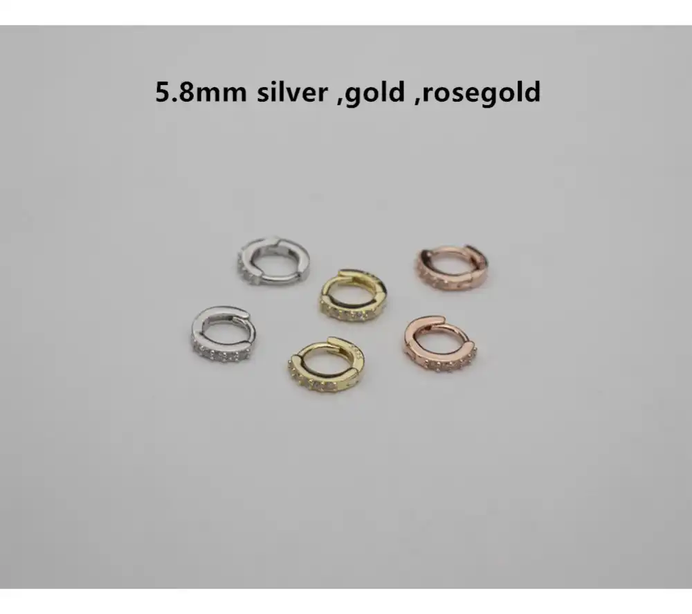 Новый 925 серебро серьги моды небольшой уха кости серьги многорядная Пряжка Белый Черный Простой девочка мальчик серебряные серьги украшения