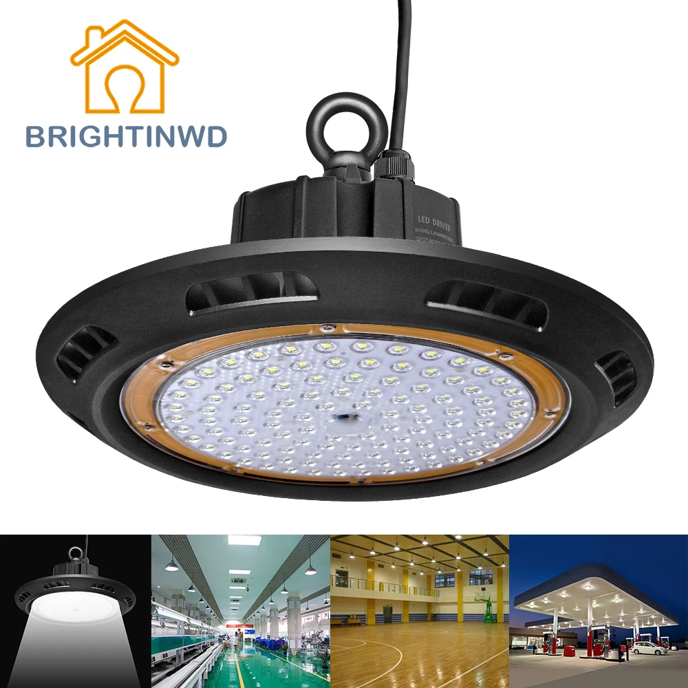 

BRIGHTINWD UFO Led High Bay 100W 150W 200W SMD3030 High Power Led Reflector Floodlight For Factory/Warehouse/Works Machine Lamp