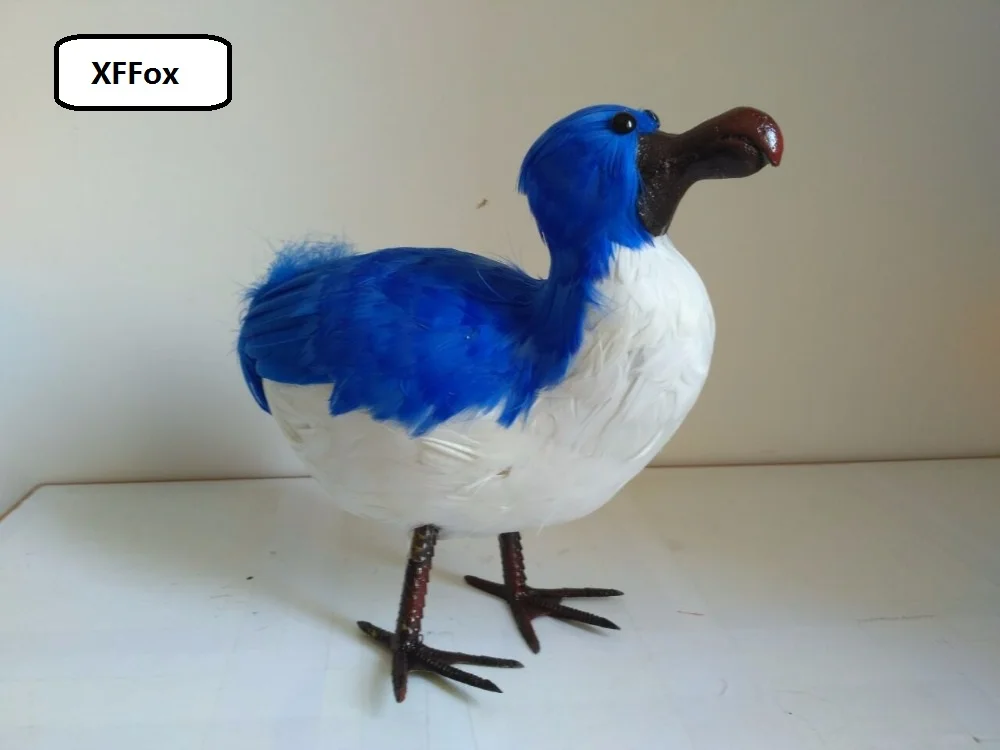 

blue simulation Dodo bird model foam&feathers cute Raphus cucullatus toy gift about 30cm xf0357