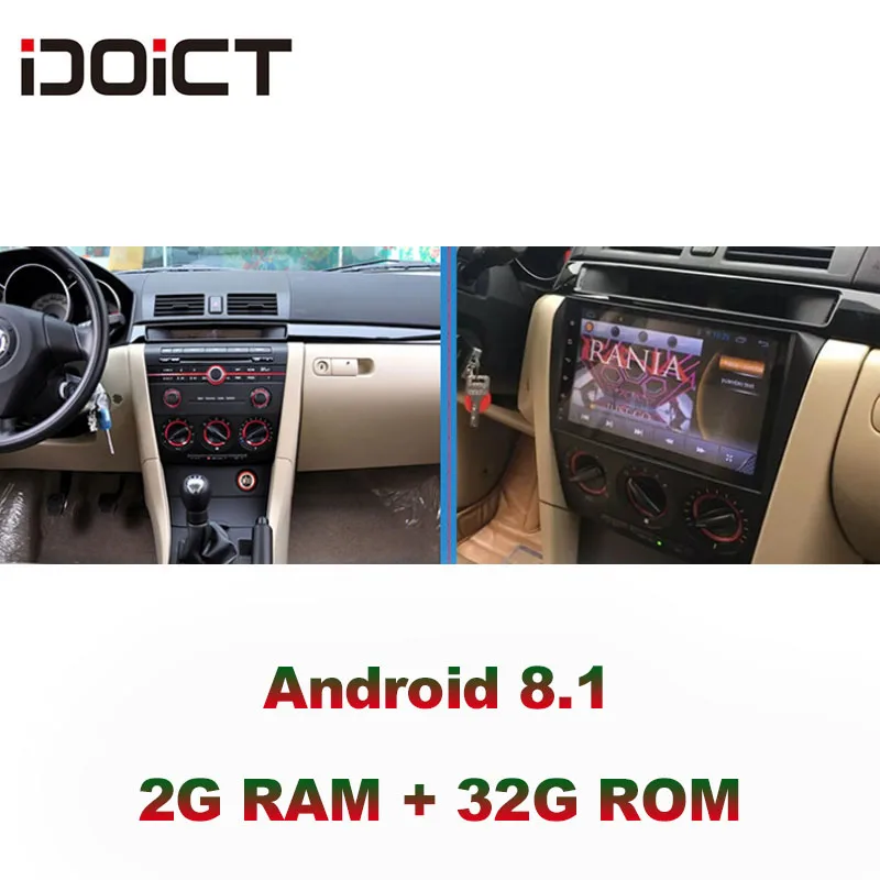 Flash Deal IDOICT Android 8.1 IPS 2G+32G 8 CORE Car DVD Player GPS Navigation Multimedia For Mazda 3 Radio 2004-2013  car stereo 2