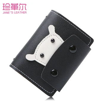 

JANE'S LEATHER Cute Cartoon Hippo Design 24 Slots Business Card Bag Credit ID Bank Card Photo Holder For Women Girl Female Boy