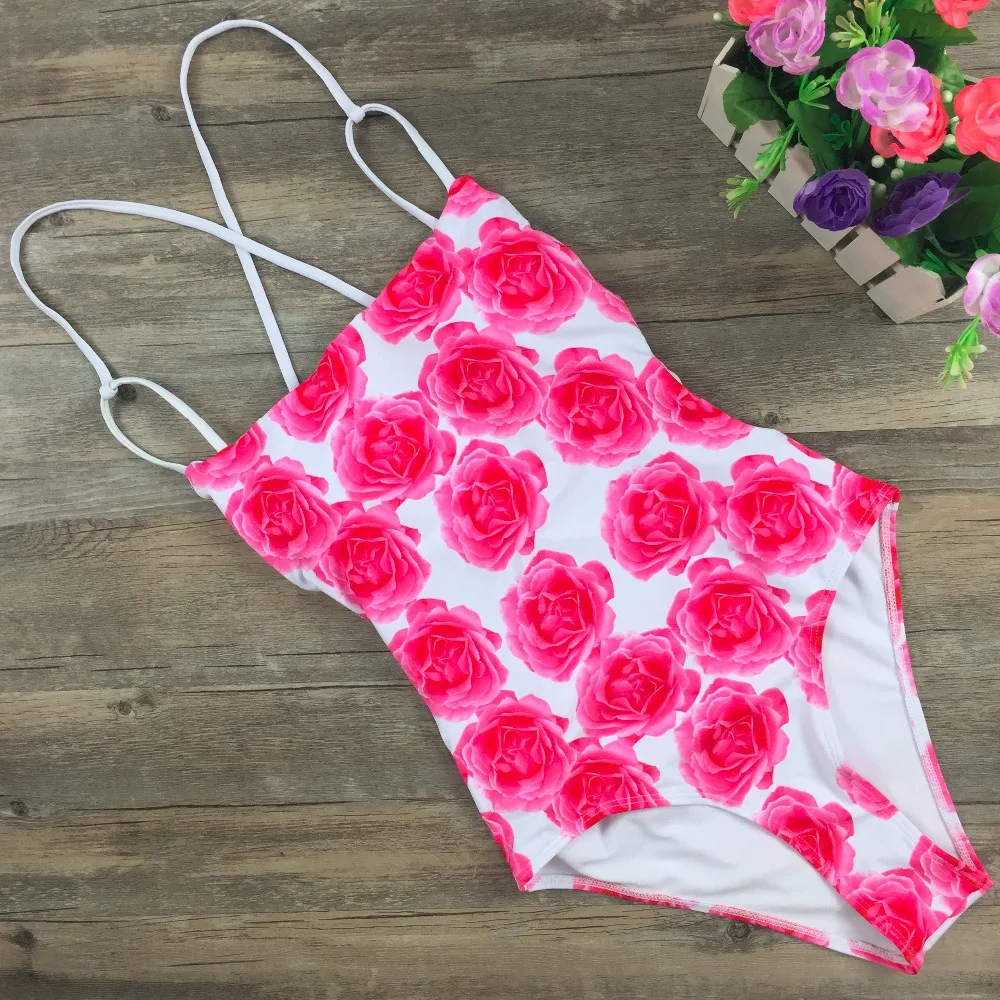 2016 Designer Retro Totem Printing One Piece Swimsuit Cut Out Monokini