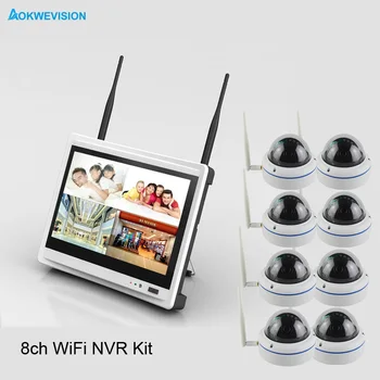 

New arrival 8ch indoor dome IR 2MP 1080P IP Real p2p WiFi wireless cctv camera surveillance system with LCD screen