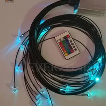 5 Вт Светодиодный светильник источник 2 мм оптоволоконный светильник ing Star Sky потолочный 40 шт. Длина 0,5 м+ 1 м+ 1,5 м+ 2 м с 5 шт. хрустальными концевыми фитингами