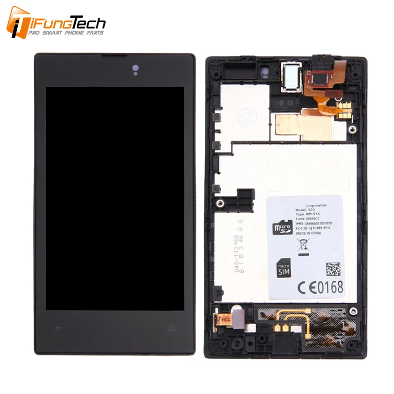 Tanie Dla Nokia Lumia 520 RM 914 wyświetlacz LCD ekran dotykowy Digitizer zgromadzenie części wymienne do ramy