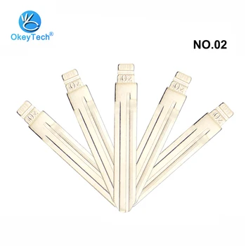 

OkeyTech 10pcs/lot NO.02 KD Key Blade Metal Uncut Blank Blades Flip Car Keydiy #02 Blades for Toyota Camry Corolla Vios Scion