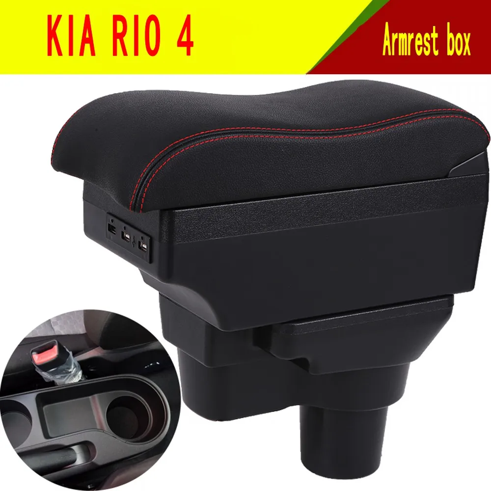 

For 2017 KIA Rio 4 Rio X-line armrest box central Store content box cup holder ashtray interior car-styling accessories