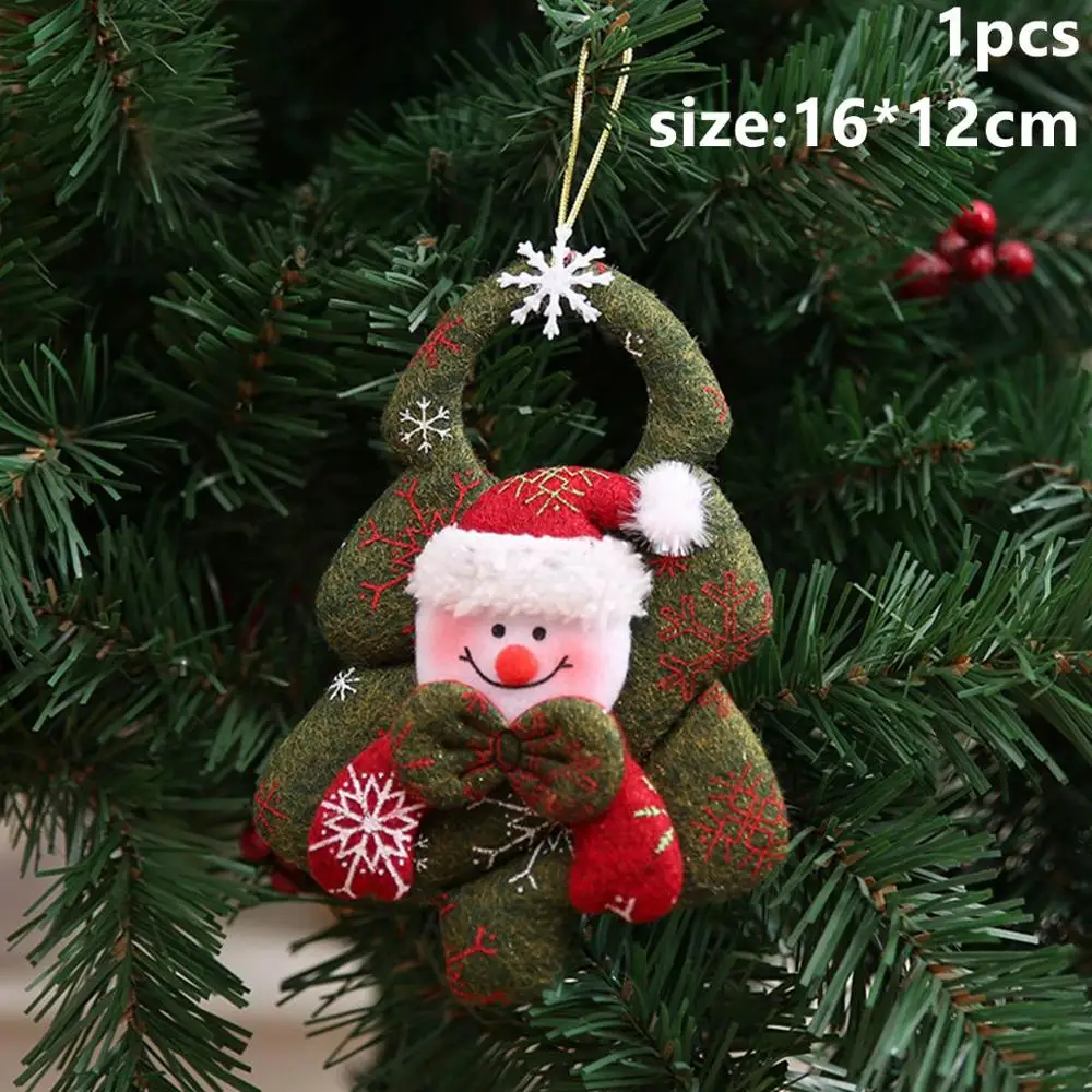 CHZLL хлопчатобумажная ткань милый Санта Клаус кукольные Подвески Украшения Рождественская елка украшения Счастливого Рождества Декор для дома рождественские подарки - Цвет: Xmas Ornaments 2