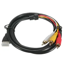 5 футов 1080P HDTV HDMI Мужской до 3 RCA Аудио Видео AV кабель Шнур адаптер конвертер соединитель компонентный кабель для HDTV