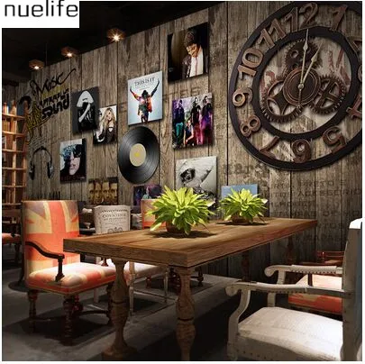 

0.53x10m Retro Wooden Old Patterns Europe and America Poster Mural Bar Cafe TV Wall Background Wall KTV Wallpaper