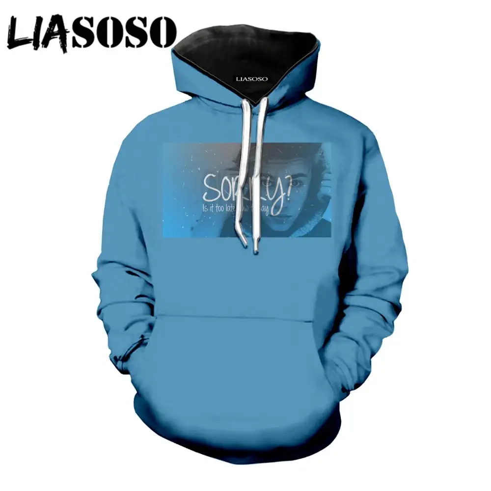 LIASOSO 2018 New casual loose fashion clothes , 3D printing Justin Bieber men's and women's hoodies DN2007